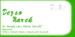 dezso marek business card